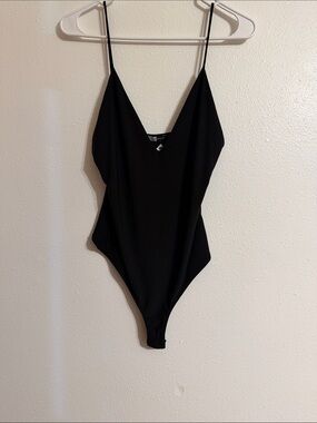 Black slimming vneck body suit large